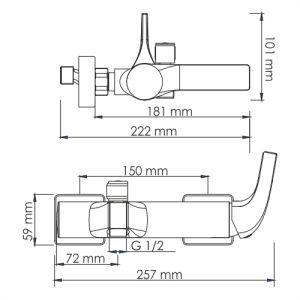 WasserKRAFT Sauer 7101 Смеситель для ванны с коротким изливом