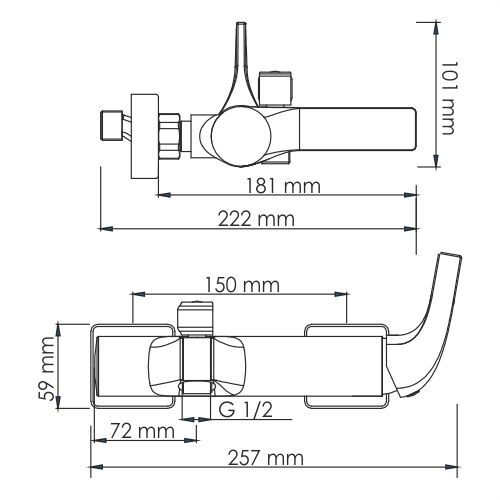 WasserKRAFT Sauer 7101 Смеситель для ванны с коротким изливом