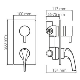WasserKRAFT  Sauer 7171 Смеситель для ванны и душа WasserKRAFT  Sauer 7171 Смеситель для ванны и душа
