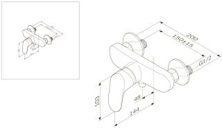 Смеситель Am.Pm Like F8020000 для душа