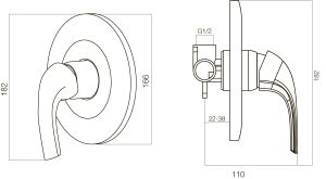 Смеситель Am.Pm Sense F7575000 для душа встраиваемый