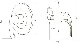 Смеситель Am.Pm Sense F7575000 для душа встраиваемый