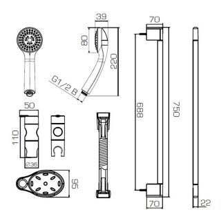 Душевой гарнитур Bravat Eco D152CP-1A-RUS Душевой гарнитур Bravat Eco D152CP-1A-RUS
