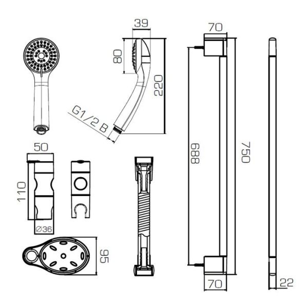 Душевой гарнитур Bravat Eco D152CP-1A-RUS Душевой гарнитур Bravat Eco D152CP-1A-RUS