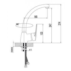 Смеситель для кухонной мойки Lemark Luna (LM4105C)