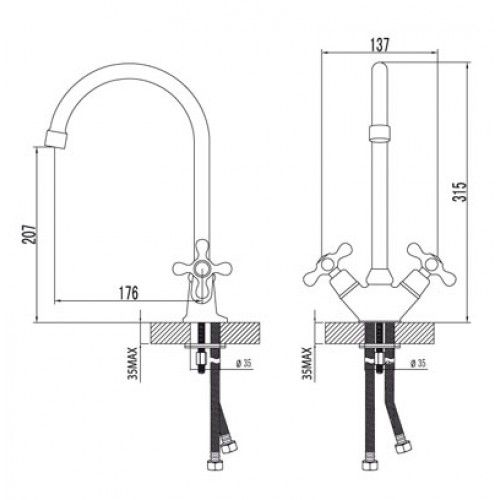 Смеситель для кухонной мойки Lemark Standard (LM2105C)