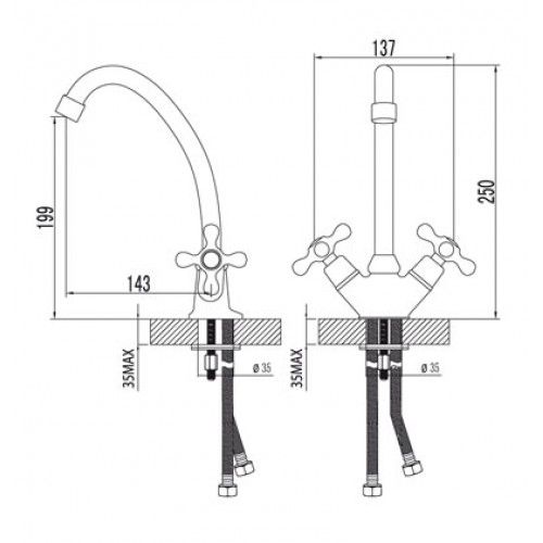 Смеситель для кухонной мойки Lemark Standard (LM2104C)