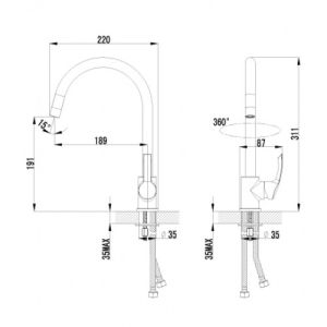 Смеситель для кухонной мойки Lemark Plus Strike (LM1105C)