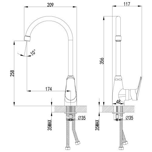 Смеситель для кухонной мойки Lemark Partner (LM6555C)