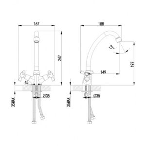 Смеситель для кухонной мойки Lemark Contour (LM7404C)