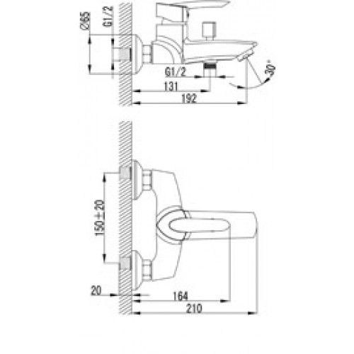 Смеситель для ванны Lemark Mars (LM3502C)