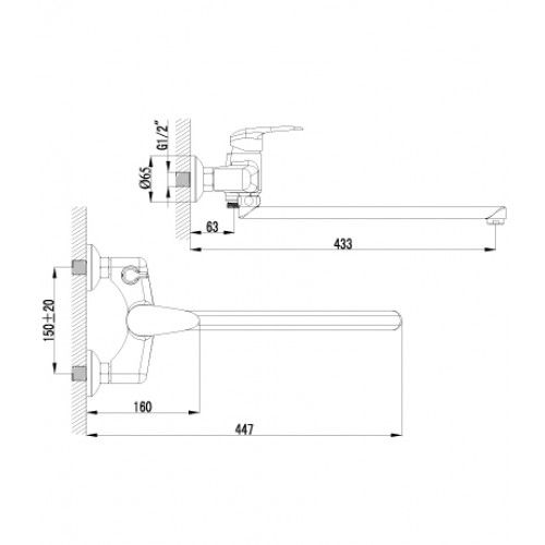 Смеситель для ванны Lemark Pramen (LM3317C)