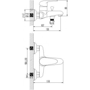 Смеситель для ванны Lemark Pramen (LM3302C)