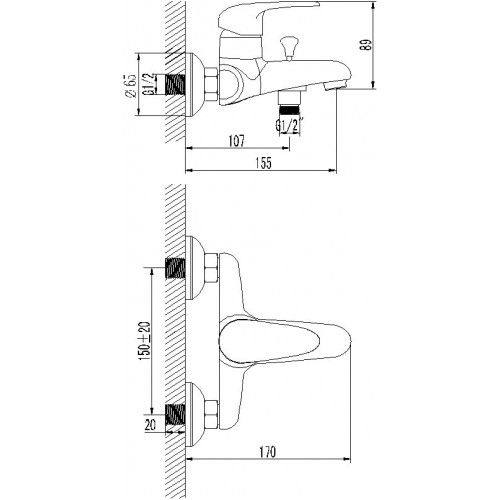 Смеситель для ванны Lemark Pramen (LM3302C) Смеситель для ванны Lemark Pramen (LM3302C)
