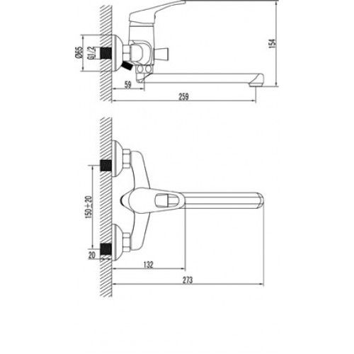 Смеситель для ванны Lemark Omega (LM3110C)