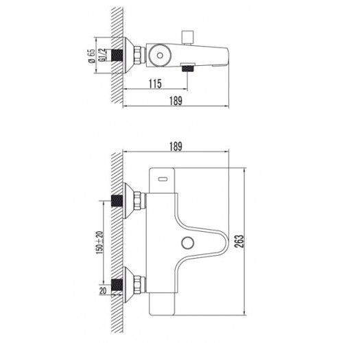 Смеситель для ванны Lemark Thermo (LM7732C)