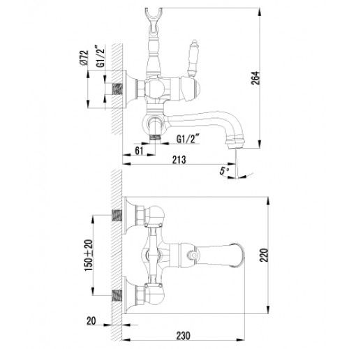 Смеситель для ванны Lemark Villa (LM4812B)