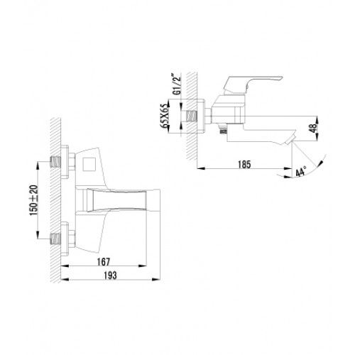 Смеситель для ванны Lemark Unit (LM4514C)