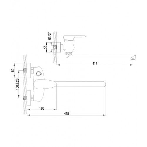Смеситель для ванны Lemark Status (LM4417C)