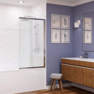Шторка на ванну WasserKRAFT Main 41S02-100 RM 100 см профиль хром стекло матовое