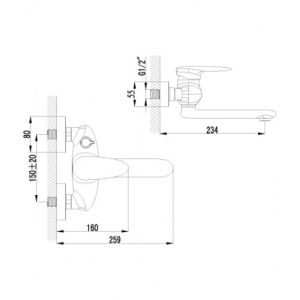 Смеситель для ванны Lemark Status (LM4414C)