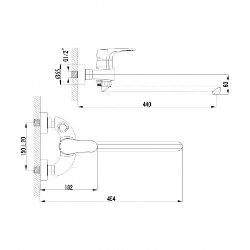 Смеситель для ванны Lemark Shift (LM4317C)