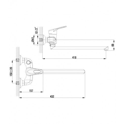 Смеситель для ванны Lemark Luna (LM4117C)