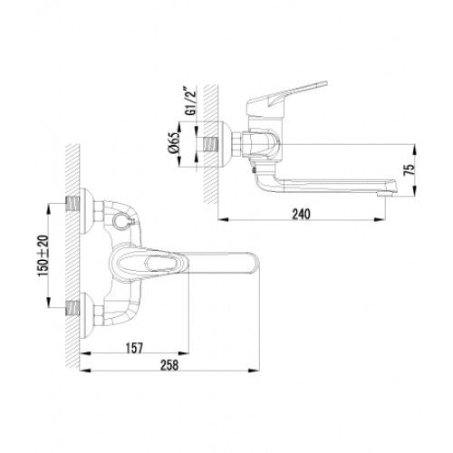 Смеситель для ванны Lemark Luna (LM4114C)