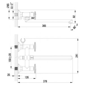 Смеситель для ванны Lemark Plus Spirit (LM1951C)