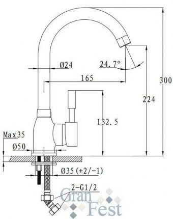 Смеситель для кухни GranFest 3324 черный