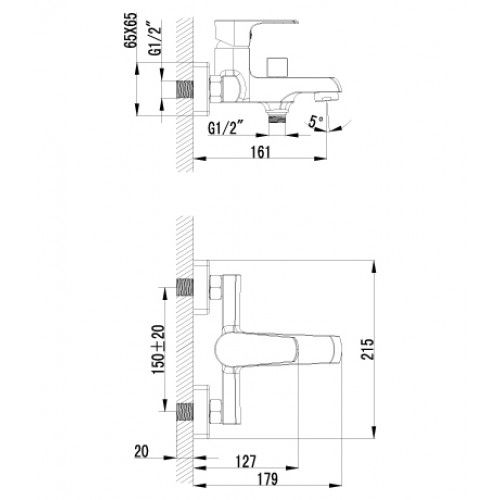 Смеситель для ванны Lemark Plus Factor (LM1612C)