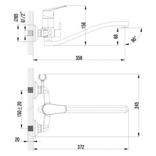 Смеситель для ванны Lemark Partner (LM6553C)