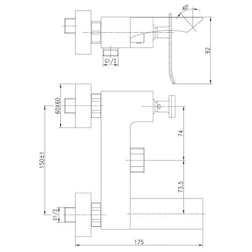 Смеситель для ванны Lemark Contest (LM5814CW)