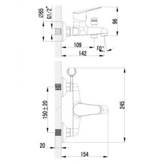 Смеситель для ванны Lemark Partner (LM6552C)