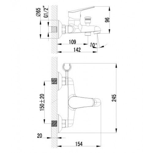 Смеситель для ванны Lemark Partner (LM6552C)