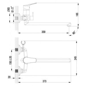Смеситель для ванны Lemark Partner (LM6551C)