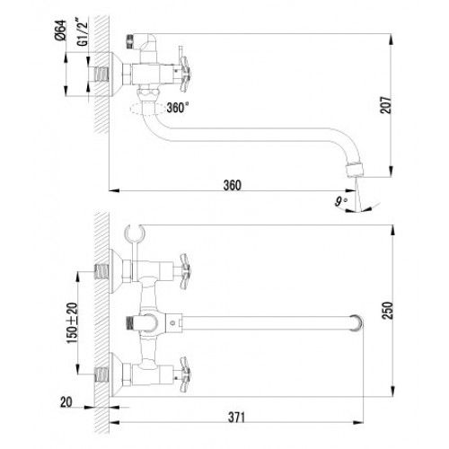 Смеситель для ванны Lemark Partner (LM6541C)