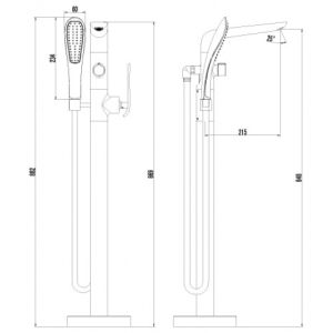 Смеситель для ванны Lemark Melange (LM4944CW)