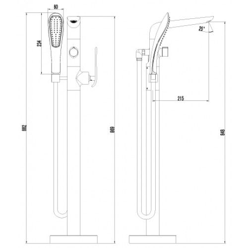 Смеситель для ванны Lemark Melange (LM4944CW)