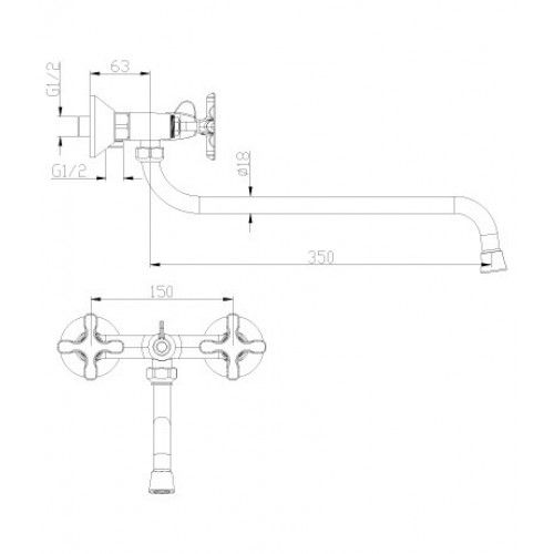 Смеситель для ванны Lemark Duetto (LM5751C)
