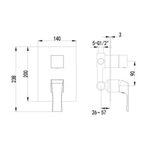 Смеситель для ванны с душем Lemark Unit (LM4527C)