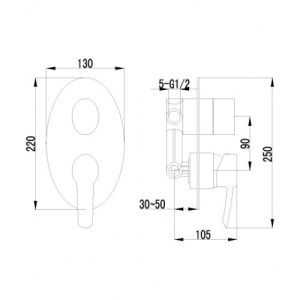 Смеситель для ванны с душем Lemark Atlantiss (LM3227C)
