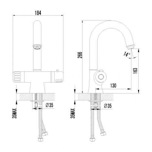 Смеситель для раковины Lemark Thermo (LM7736C)