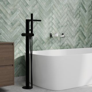 Напольный смеситель для ванны WasserKRAFT Fulda 5221 чёрный матовый