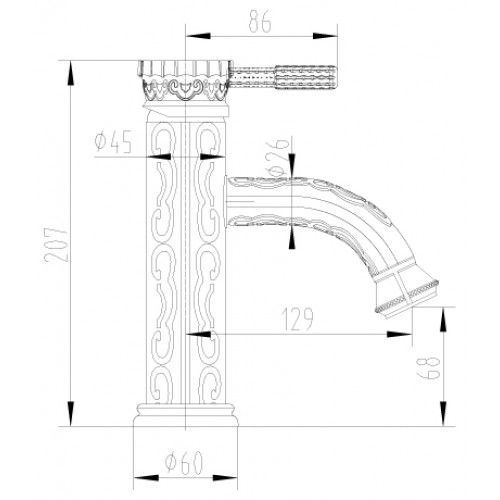 Смеситель для раковины Lemark Jasmine (LM6606B)