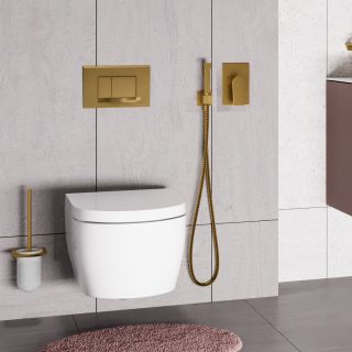Гигиенический душ со смесителем WasserKRAFT А55094 со шлангом 150 см тёмное золото матовое