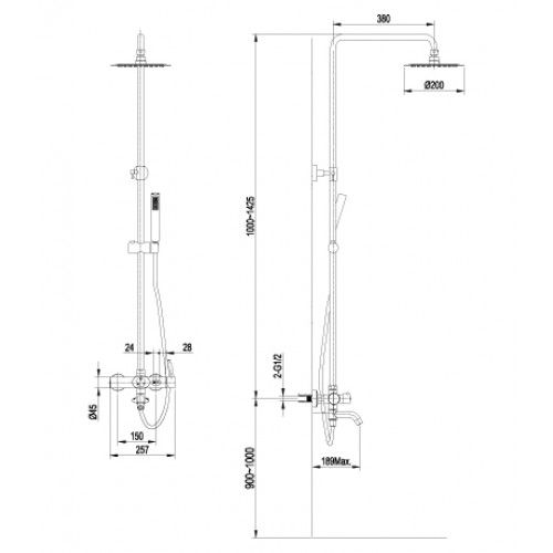 Душевая программа для ванны Lemark ELEMENT (LM5162S)