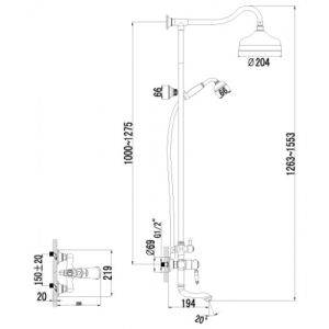 Душевая программа для ванны Lemark Villa (LM4862B)