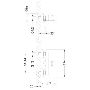 Смеситель для душа Lemark Aura (LM0603C)