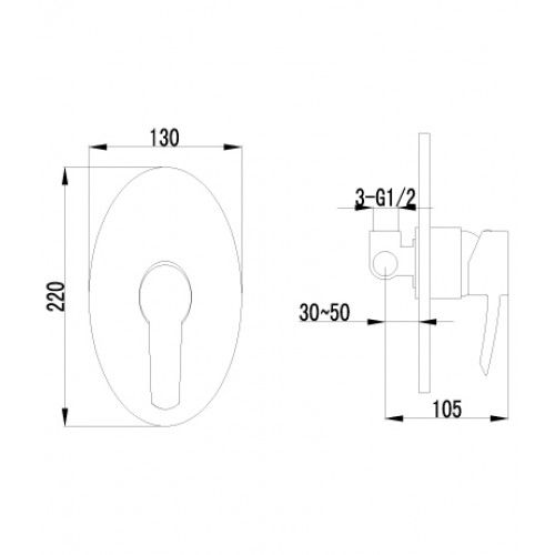 Смеситель для душа Lemark Atlantiss (LM3223C)